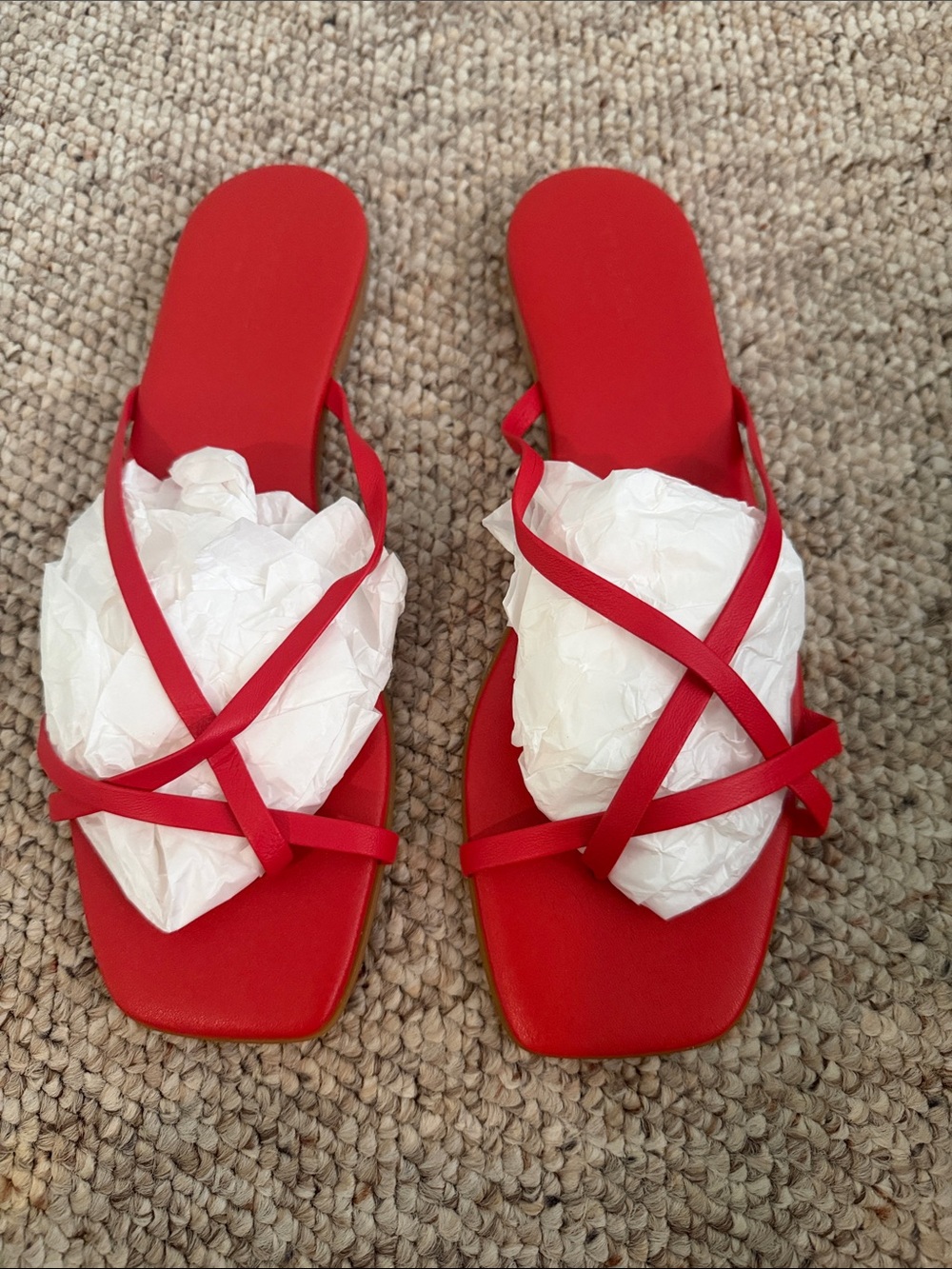 Everlane Women's Red Strappy Slide Sandals Sz 11